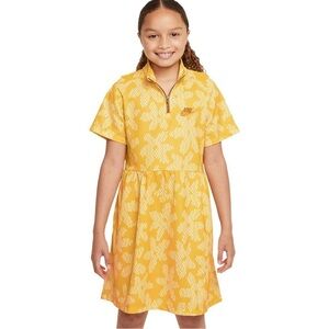 Nike Girls all over print Yellow Dress - size large